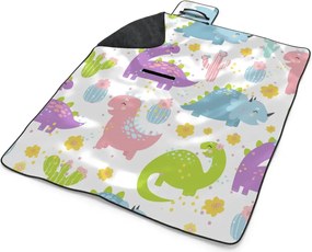 Sablio Plážová deka Dinosaury a kaktusy: 200x140 cm
