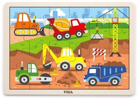 Detské drevené puzzle Viga Stavba