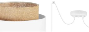 Závesné svietidlo Boho Spider, 2x jutové/biele textilné tienidlo