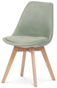 Autronic - Židle jídelní CT-751 GRN2, zelená látka, nohy bukové dřevo