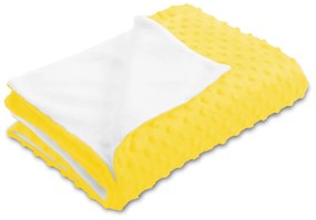 Biante Detská obojstranná deka Minky bodky/Polar MKP-015 Sýto žltá 75x100 cm