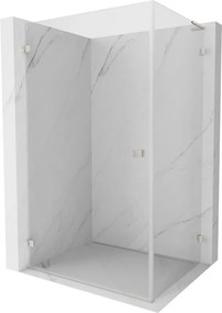 Mexen Lunar-B L, 1-krídlový sprchový kút, ľavý, 90 x 80 cm, 8mm číre sklo, brúsená oceľ profil, 832L-090-080-97-00-L