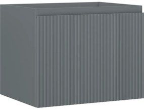 Mexen Rivel, kúpeľňová skrinka 60 cm, 1 zásuvka, drážkovaná, grafitová matná, 91A20-06047-1-BF66