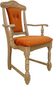 Klasická dubová - čalúnená stolička s podrúčkami FA, 65x53x99 cm Caro14