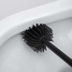 Erga Fonti, WC kefa na postavenie so silikónovou kefou, čierna, ERG-YKA-P.FONTI-SILKA-FB