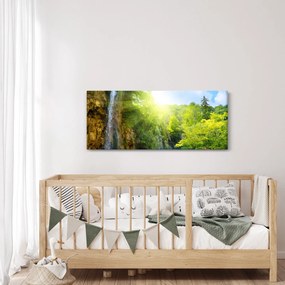 Obraz - vodopády v pralese (120x50 cm)