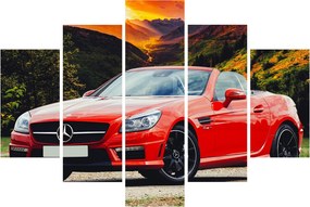 Obraz - červený Mercedes (150x105 cm)