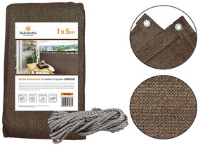 Bestent Balkónová zástena 1x5m 95% Balcone Brown