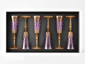BOHEMIA PRESTIGE CONTE ROSE AMBER POHÁR NA ŠAMPANSKÉ 170ML SADA 6 KS