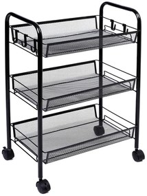 Pojazdný regál HALSEN čierny