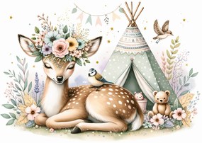 Fototapeta - Spokojná srnka (147x102 cm)