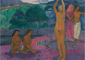 Sklenený obraz - Paul Gauguin, The Invocation, reprodukcia (70x50 cm)