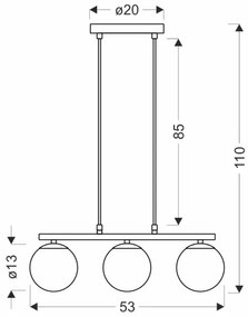 Luster na lanku CARRINE 3xE14/40W/230V hnedá