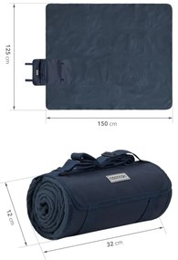 anndora Pikniková deka 125x150 cm — modrá