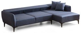 Dizajnová rohová sedačka Beasley 270 cm modrá - pravá