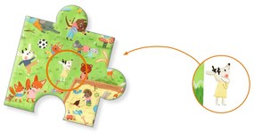 Vyhľadávacie puzzle s plagátom - Ihrisko pre zvieratká - 35 ks