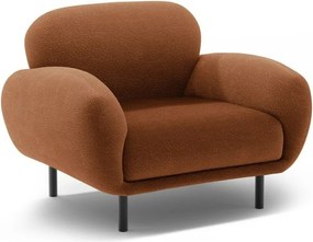 Terakotové kreslo z textílie buklé Poppy – Micadoni