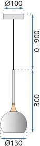 Toolight Toolight, LED závesné svietidlo 7W, 490lm, G087-1CP, čierny chróm, OSW-09704