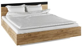 Manželská posteľ, 180x200, dub artisan/antracit, GABRIELA