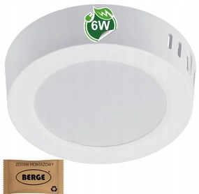 BERGE Prisadený okrúhly LED panel 6W - 660lm - neutrálna farba