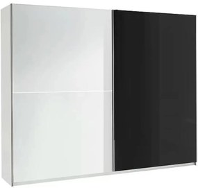 Skriňa Lux 2 bielo/čierna lesklá 244 cm