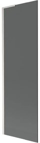 Mexen Next L, 1-krídlová vaňová zástena 60 x 150 cm, 6mm šedé sklo, 6mm číre sklo, profil brúsená oceľ, 895-060-000-03-40-97