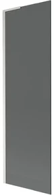 Mexen Next L, 1-krídlová vaňová zástena 60 x 150 cm, 6mm šedé sklo, 6mm číre sklo, profil brúsená oceľ, 895-060-000-03-40-97