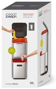 Krémovobiely kôš na triedený odpad Joseph Joseph Totem Compact, 40 l