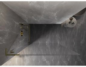 Mexen, Mexen Lunar L sprchová stena ľavá 120 x 200 cm, priehľadná 8 mm, zlatá - 830L-120-000-50-00-L