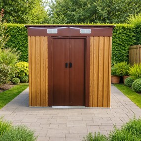Záhradný domček BestBerg BBSH-406W / 2,25 m² / 121 x 194 x 192 cm / dekor dreva/hnedá