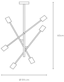 Lucide 21119/06/30 - Luster na tyči LESTER 6xE27/40W/230V
