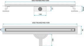 Odtokový žľab REA NEOX SLIM PRO 70 cm, čierny