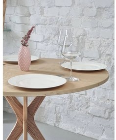 Okrúhly rozkladací jedálenský stôl s doskou v dekore jaseňového dreva 45x90 cm Jubi – Ragaba