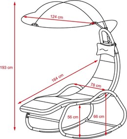 Záhradné relaxačné ležadlo / hojdačka AVENBERG SIENA - sivá