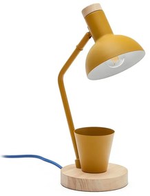 Stolová lampa v horčicovej farbe s kovovým tienidlom (výška 37 cm) Katia – Kave Home