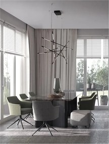 LED luster Raccio 1805 čierne s diaľkovým ovládaním