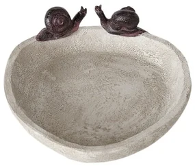 Napájadlo pre vtáky Snails, 6x21 cm, polyresin, béžová