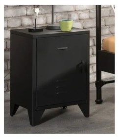 Čierny kovový detský nočný stolík BRONXX – Vipack