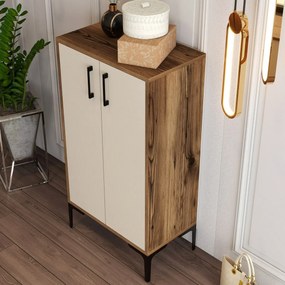 Skrinka na topánky Prag Walnut and Cream