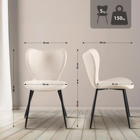 Jedálenská stolička Maika látka - krémová