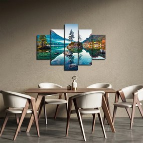 Obraz - Jazero Hintersee, Bavorské Alpy, Rakúsko (150x105 cm)