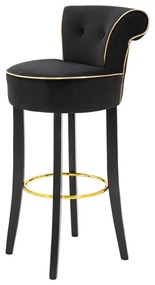 Modrá zamatová barová stolička 96 cm Luxy – Mauro Ferretti