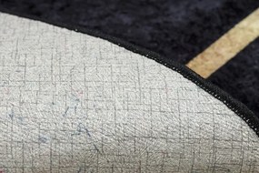 Koberec MIRO 51518.805 listy / rám, čierny / zlatý