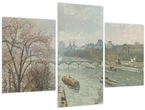 Obraz - Camille Pissarro, The Louvre, Afternoon, Rainy Weather, reprodukcia (90x60 cm)
