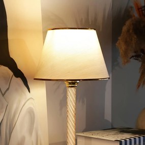 Stolní lampa Denis béžová/zlatá