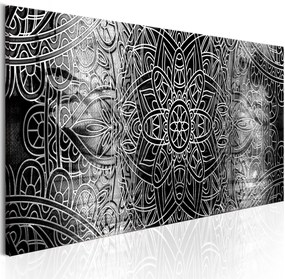 Artgeist Obraz - Mandala: Grey Depths Veľkosť: 150x50, Verzia: Na talianskom plátne