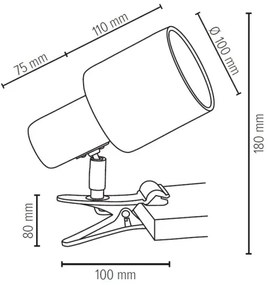 Spot-Light 2236174WK - Lampa s klipom TREEHOUSE 1xE27/25W/230V