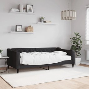 Denná posteľ s matracom čierna 90x190 cm látka 3197420