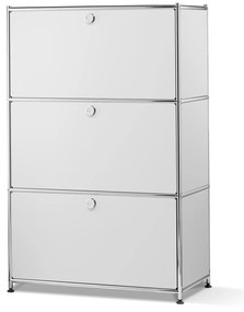 Kovový regál »CN3« s 3 výklopnými priehradkami, biely