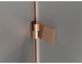 Mexen Lunar-B, pravostranný výklopný sprchový kút 80 x 70 cm, 8mm číre sklo, profil medená matná, 832-080-070-65-00-P